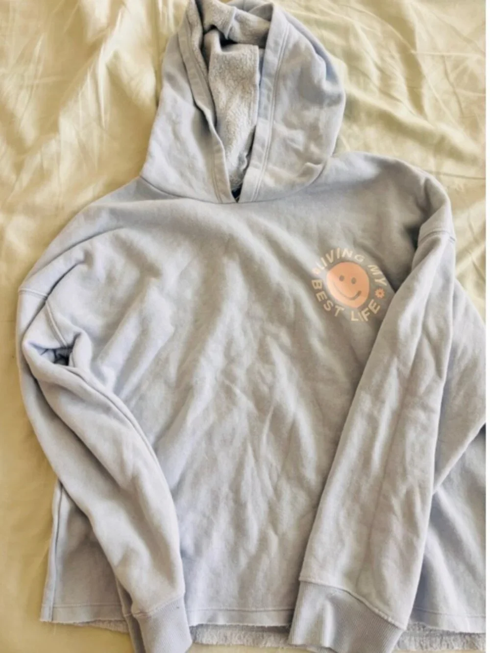 Girls Smiley Flower Sweatshirt and Blue Smiley Hoodie